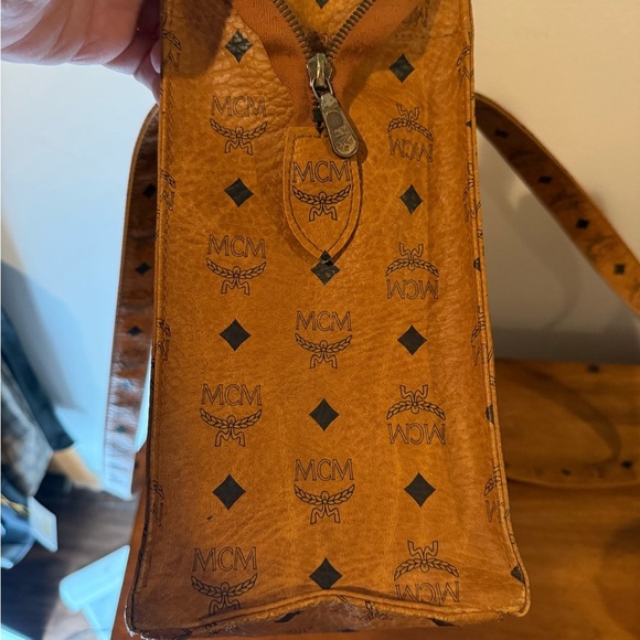 MCM Tan Monogram Shoulder Bag - Picture 9 of 13